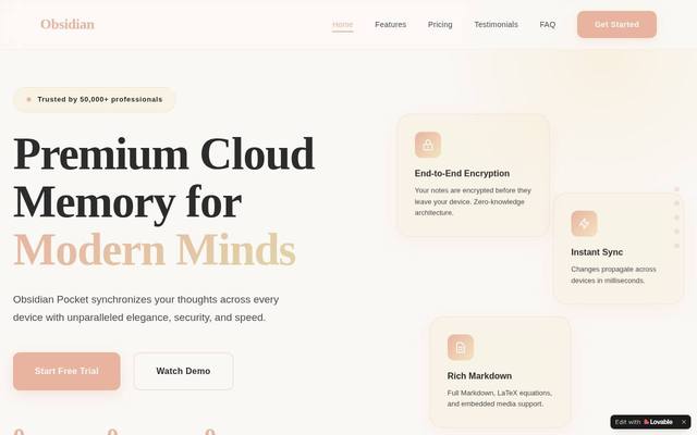 Screenshot of CloudMemory Vault