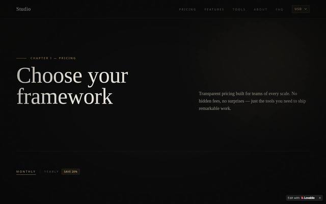 Screenshot of Operating Framework Builder