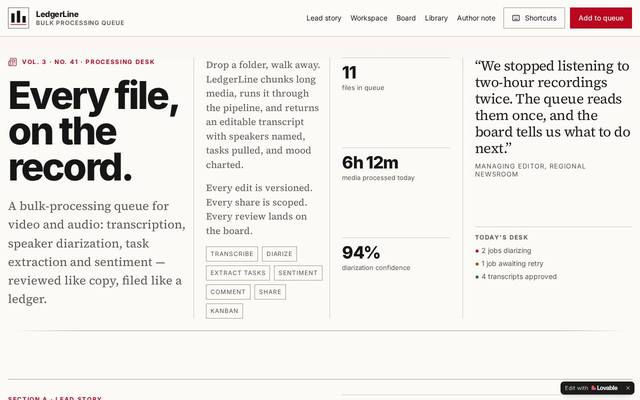 Screenshot of WhisperFlow Queue