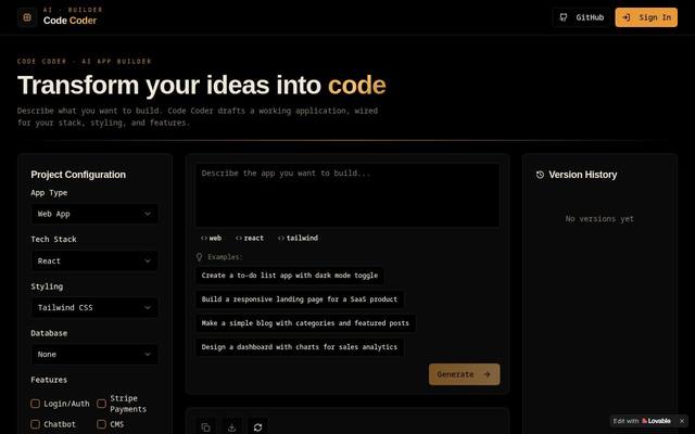 Screenshot of CodeCoder