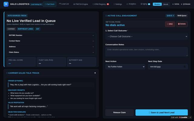 Screenshot of Halo Logistics