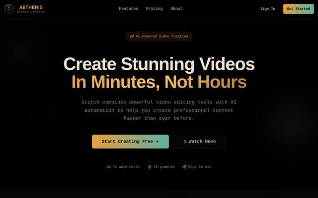 Screenshot of StitchVideo